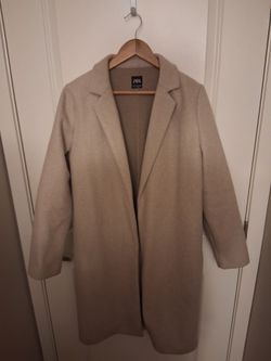 Zara Camel Oversized Longline Coat – Size XL – Like New