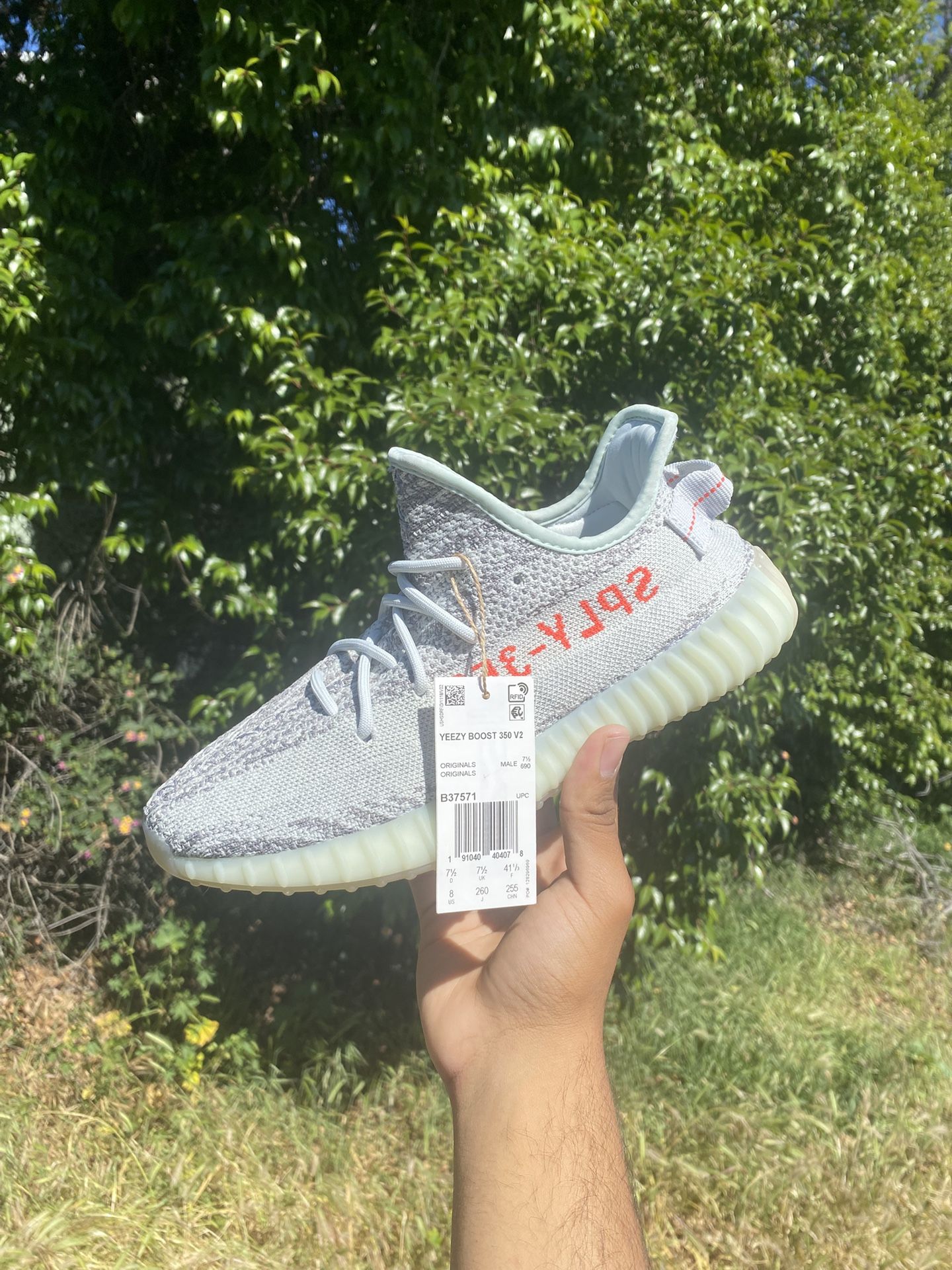 NEW Size 8 Mens YEEZY 350 V2 Blue Tint