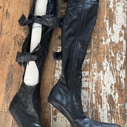 Black Wicked Boots Stilettos 4.5” Size 9