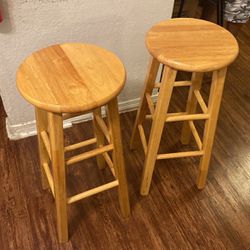 Pair Of Wooden Stools 