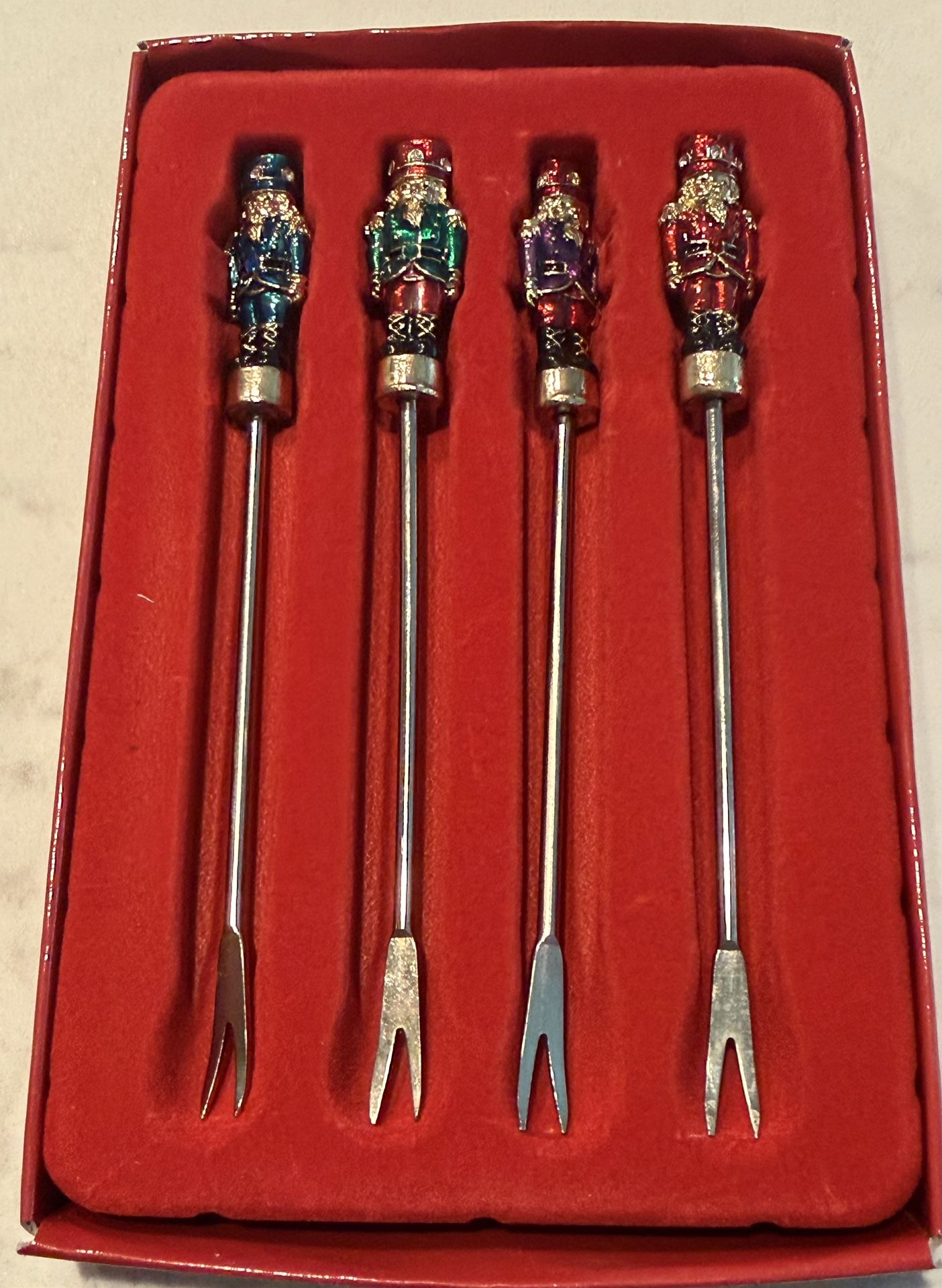 Bombay Company Christine Nutcracker Cocktail Forks Picks Collectors Tate
