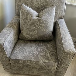 French Cottage Charcoal Tinker Bloom Accent Chair