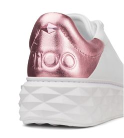 JIMMY CHOO Diamond Maxi F II Shoes Women's Size 6 1/2 White/Pink Sherbet