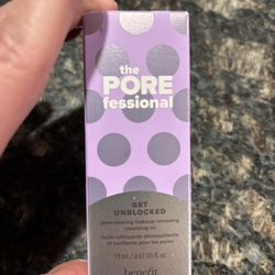 NEW BENEFIT COSMETICS THE POREFESSIONAL GET UNBLOCKED PORE CLEARING MAKEUP REMOVING CLEANSING OIL $5!