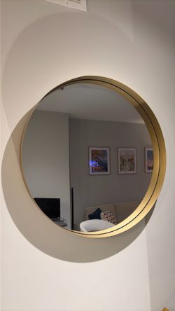 Large Round Wall Mirror Gold Frame