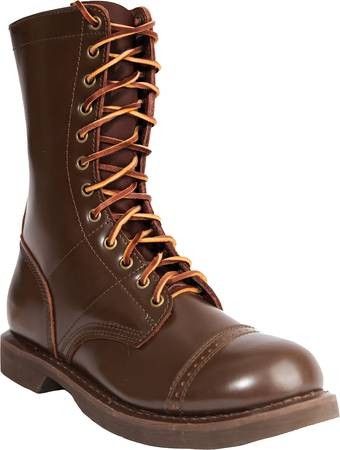 NEW SZ 8 Brown Leather Jump Boots - 10 Inches Tactical Military Boots