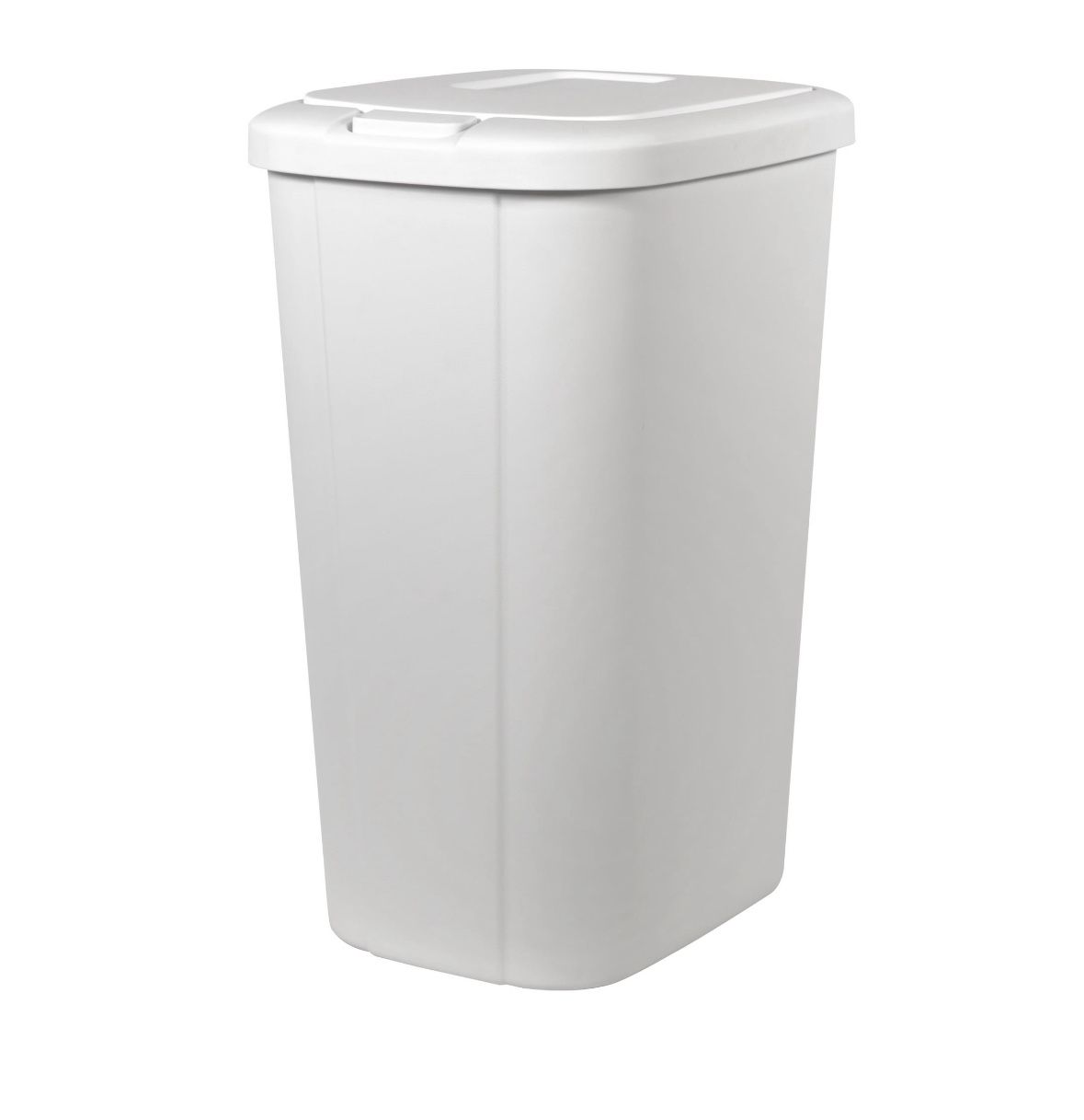 Hefty 13.3 Gallon Trash Can, Plastic Touch Top Kitchen Trash Can, White