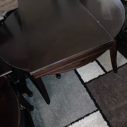 End tables And Dining Room Table With leaf 