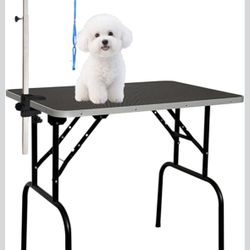 Dog Grooming Lot- Pet Grooming Table - Foldable, Adjustable Arm, Portable, Non-Slip Grooming Table for Dogs & Andis Clippers Bulk Set