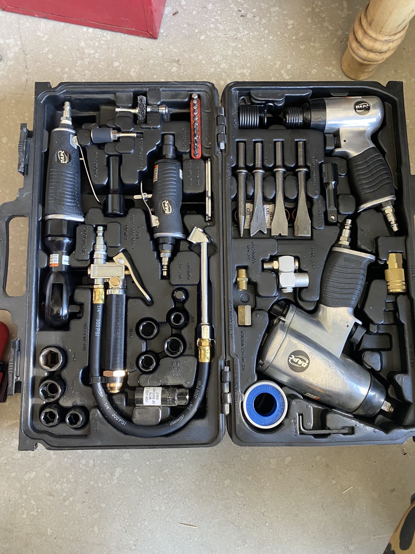 DAPC DeVilbiss Air Power Impact Wrench, Air Ratchet, Die Grinder, Air Hammer Kit