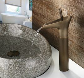 Single Handle Vessel Sink Waterfall Faucet Solid Brass  B18