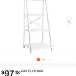 Classic 56.3 in. 4-Tier Ladder Shelf Bookshelf in White
17
