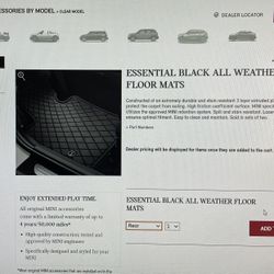 !!! Price Drop !!! MINI Cooper OEM All Weather Floor Mats