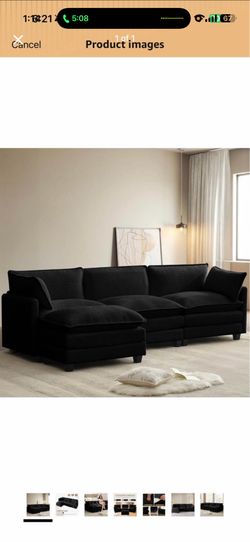 Cloud Dupe Black Sofa