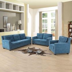 blue linens sofa couches household living room collection furnishings 3-Piece for sales near me