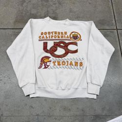 vintage university of southern california trojans usc collegiate crewneck large