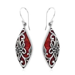 Sponge Coral Earrings in Sterling Silver 