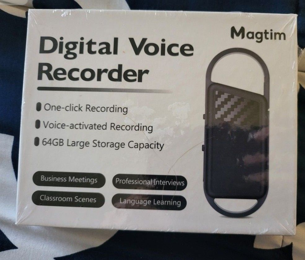 64GB Digital Voice Recorder with Playback - 750 Hours Voice Activated Recorder Digital Audio Recorder with MP3 Player - Small Recording Device Portabl