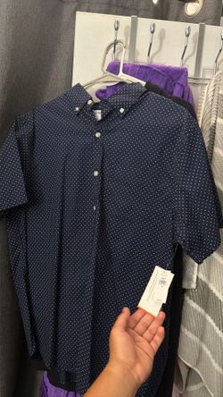 Old Navy Blue Polkadot Polo Men Size M