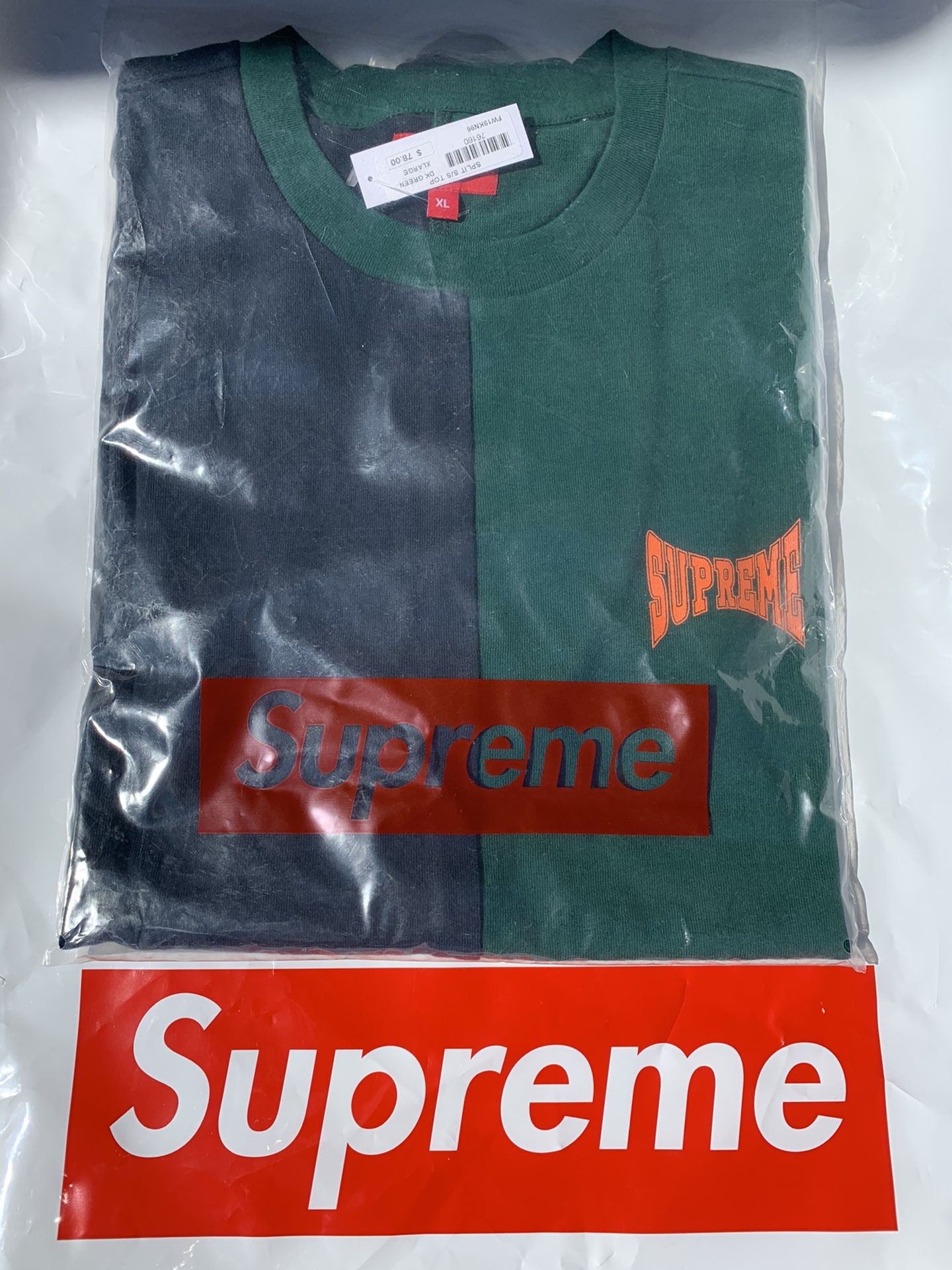Supreme Split Tee 2020 Blue Green Large T-shirt
