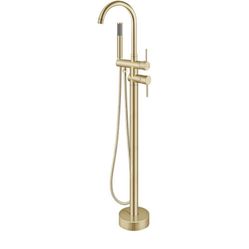 Aolemi Floor Mount Bathtub Faucet Freestanding Tub Filler Standing High Flow Shower Faucets Shower Mixer Taps, Swivel Gooseneck Spout with Cylinder Ha