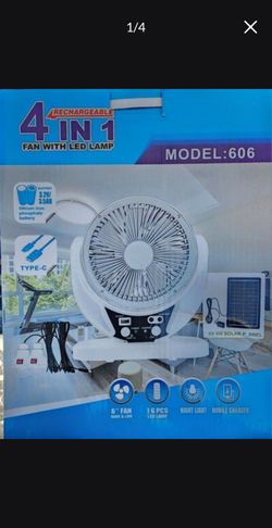 Rechargeable Fan With LED Lamp