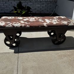 Antique western themed bench