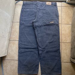 rare baggy wide leg gray FB county old town corduroy pants with embroidery