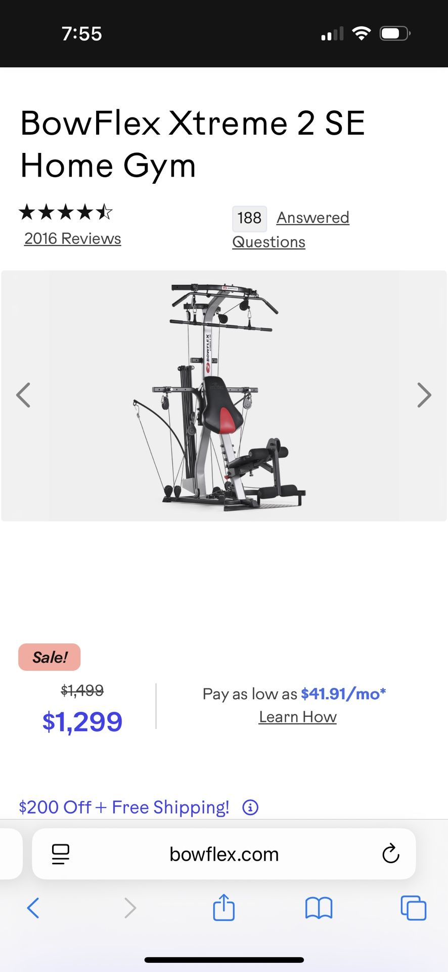 BowFlex Xtreme 2 SE Home Gym