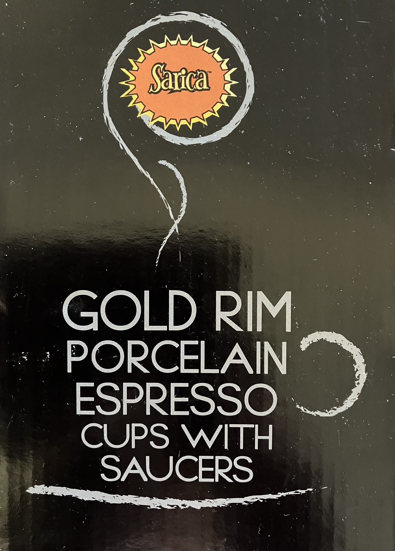 Gold Rim Porcelain Espresso Cups