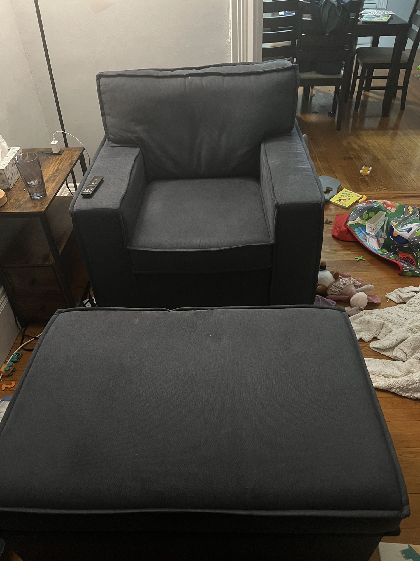 Bob’s Playscape Denim Chair & Storage Ottoman