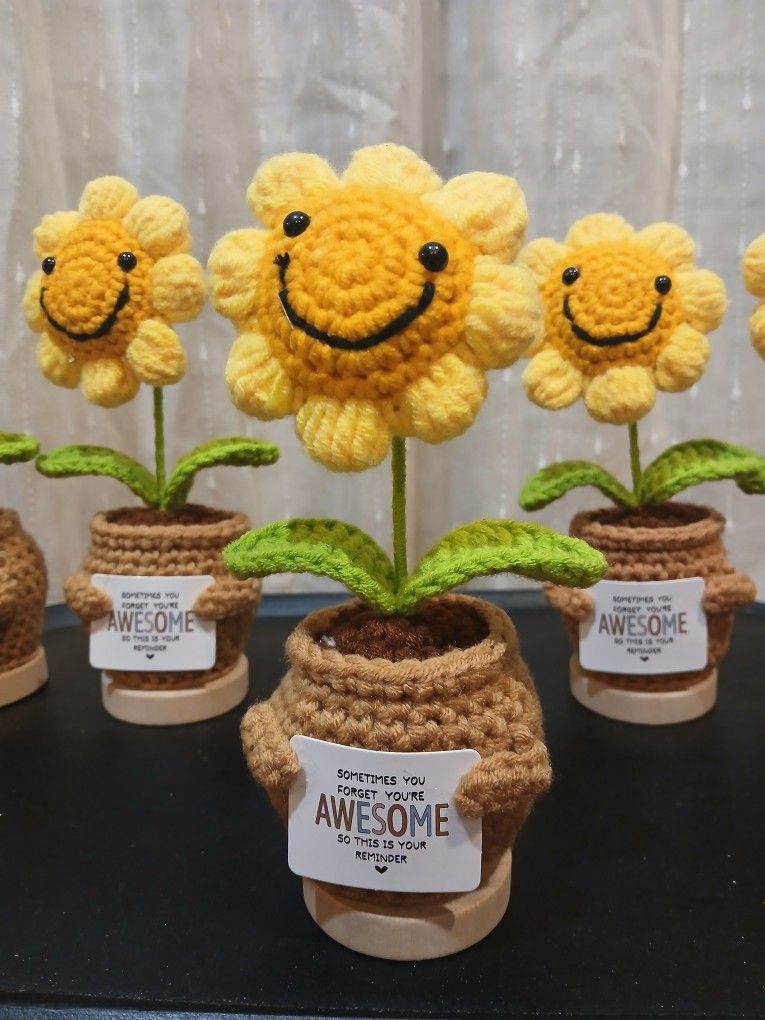 Crochet Sunflower With Message
