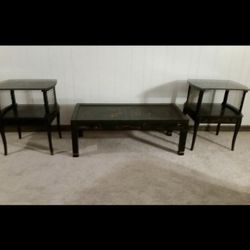 Asian Coffee Tables And 2 Matching End Tables