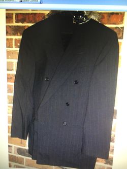 Navy pin striped double breasted coat 44L