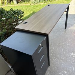 Office Table With File Cabinet