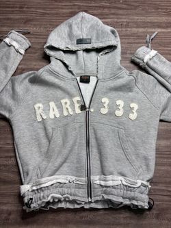 Rare.333 Gray Zip-Up Hoodie Size L