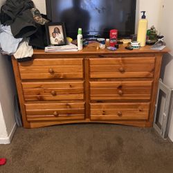 6 Drawer Large Wood Dresser