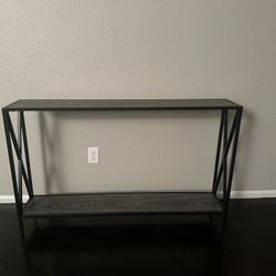 Black Rectangle Wood with Metal Frame Console Table