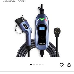 Level 2 Portable EV Charger (240 Volt, 25ft Cable, 25 Amp), Electric Vehicle Charger Plug-in EV Charging Station with NEMA 10-30P 