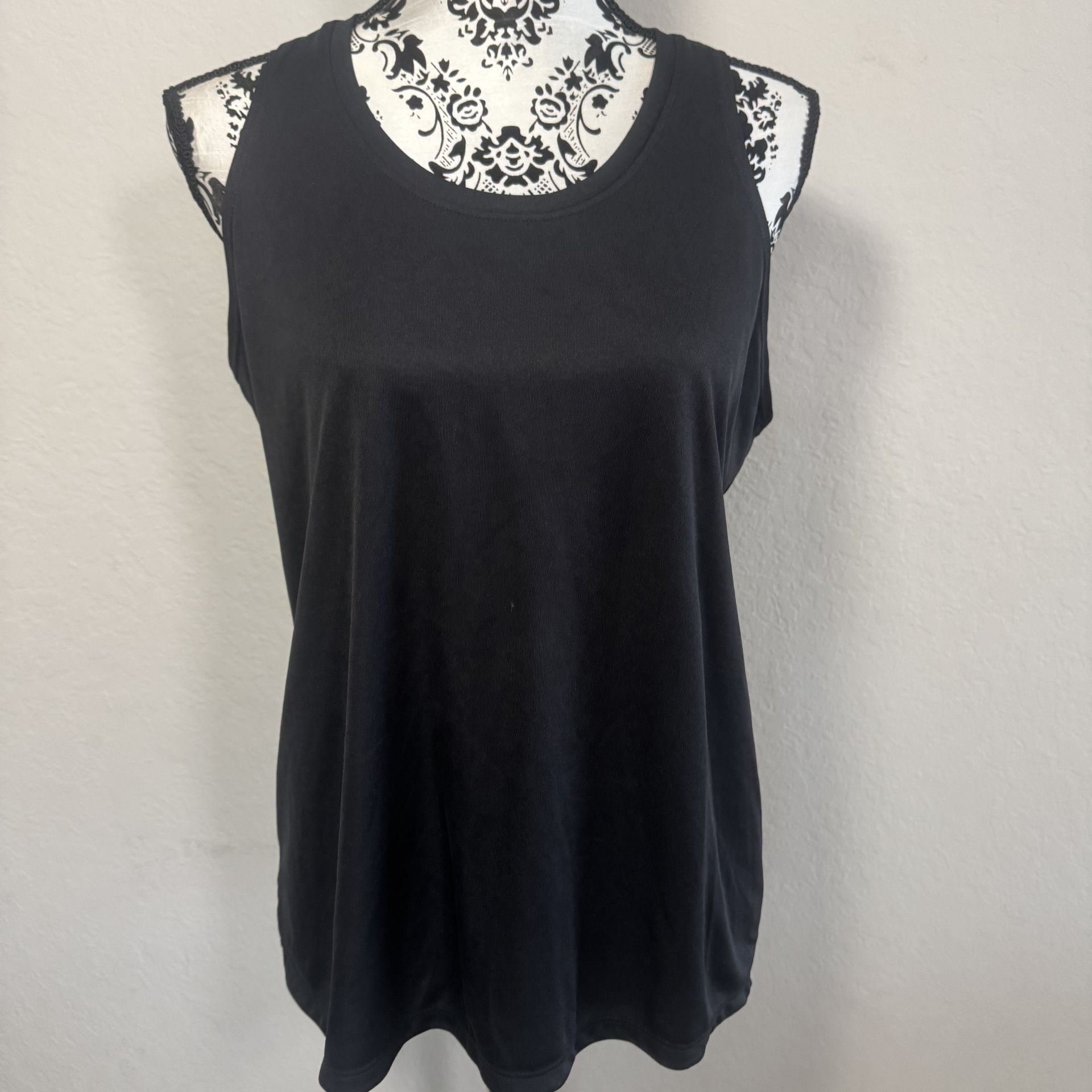 Athletic Works Women’s Tank Top Sz L Large Black Sleeveless Racerback