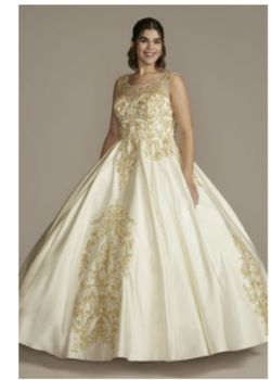 Ivory And Gold Quinceañera Dress