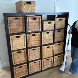 IKEA Kallax shelf unit in black. Ikea Shelves With Baskets Kallax Black