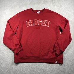 Target Sweatshirt Men Adult XL Red Crew Neck Long Sleeves Pullover Uniform#3408