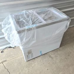 NEW Sliding Glass Top Ice Cream Freezer Commercial Restaurant NEW