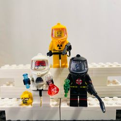 Zombie Outbreak Biohazard Hazmat Crew 3pc Minifigure Set LEGO Compatible