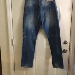 True Religion MOTO SEAT Jeans Mens Size 34x32 Blue Casual Denim