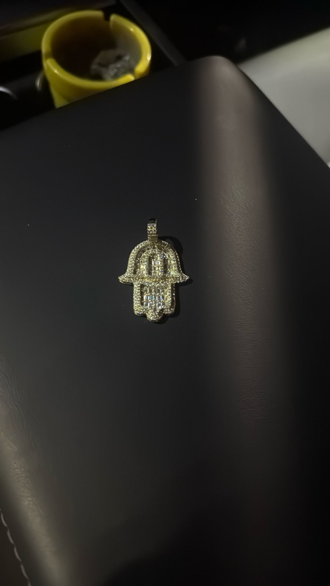 Diamond Solid Gold God Hand Pendant