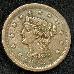 1 cent 1852. Collectible Antique Coin USA 