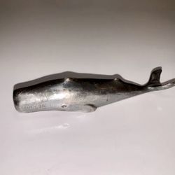 Vintage Bronze  THE MARINERS SAVING BANK NL 1927 Advertising Whale Paperweight