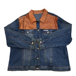 Leather Western Jean Jacket 